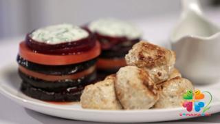 Овощные башенки с французскими травами и куриные фрикадельки (рецепт с видео)