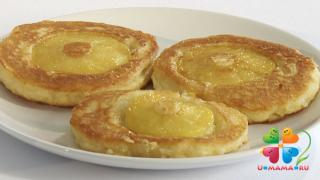 Пшенные пышки с яблоками (рецепт с видео)