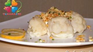 Цветная капуста - готовим ее с брынзой и с орехами