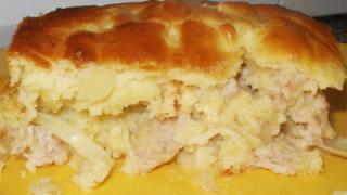 Пирог с мясом и капустой