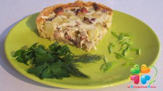 Киш с грибами и грудинкой (рецепт с ВИДЕО)