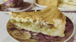 Пирог из ревеня с нежной заливкой